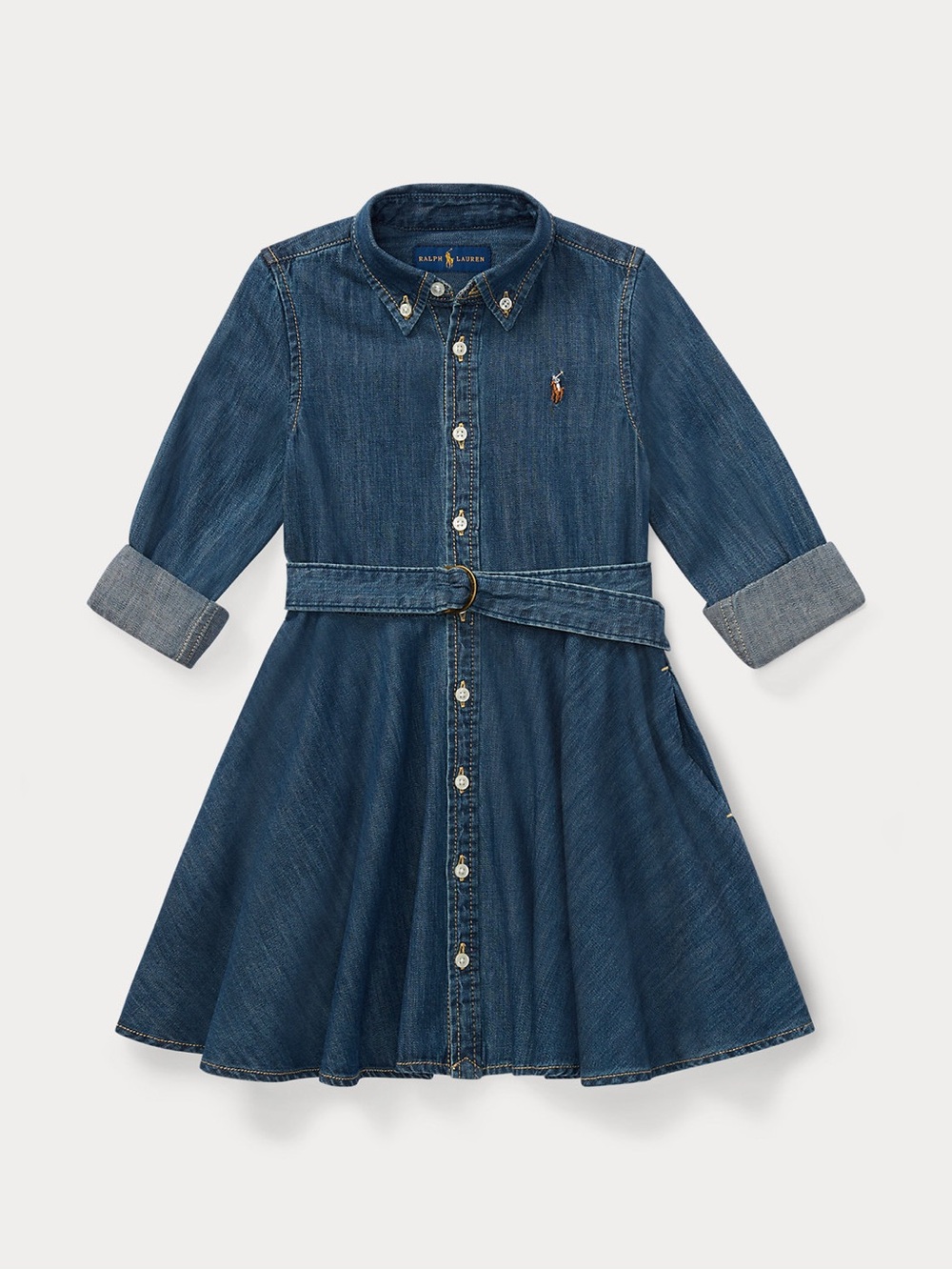Ralph Lauren Indigo Denim Shirt Dress with Belt